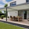 Pergola bioclimatique adossée Gris en Aluminium 32.0 m