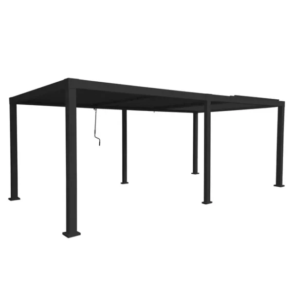 Pergola bioclimatique autoportante Clima – Aluminium gris anthracite – 17,17 m²