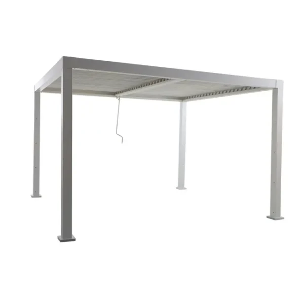 Pergola bioclimatique autoportante Clima – Aluminium blanc – 9,69 m²