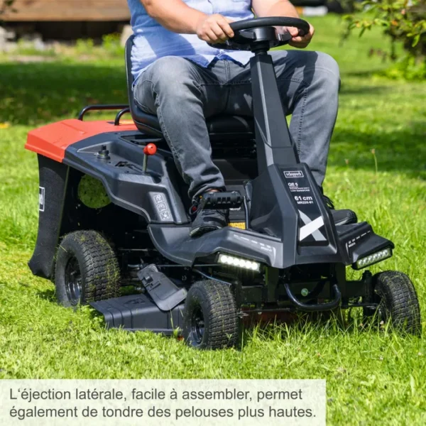 Tondeuse autoportée Rider thermique SCHEPPACH MR225-61 – 224 cm³ – Largeur de coupe 61 cm