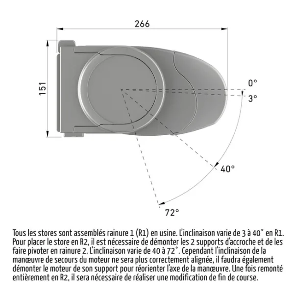 Store banne motorisé Aix2 XL – 4 x 3,5 m – Gris – Toile acrylique gris carbone