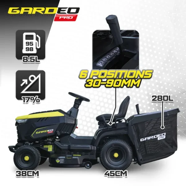 Tracteur tondeuse 352 cm³ – Largeur de coupe 83 cm – Fonction mulching