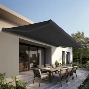 Store banne coffre intégral PROTECT 2 LED SMART – Gris anthracite – 6 x 3,5 m – Motorisé