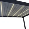 Pergola bioclimatique autoportante Ménéa – Aluminium noir – 12 m² – LED intégrées