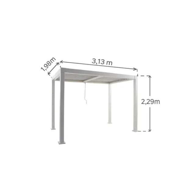 media (3) Pergola bioclimatique autoportante Clima – Aluminium blanc – 5,08 m²