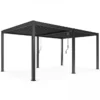 Pergola bioclimatique autoportante – Aluminium gris – 18 m²