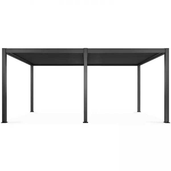 Pergola bioclimatique autoportante – Aluminium gris – 18 m²