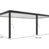 Pergola bioclimatique adossée Gris en Aluminium 32.0 m