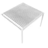 Pergola bioclimatique XENON perpendiculaire – Aluminium blanc RAL 9010 – 4,10 x 3,50 m – LED intégrées