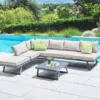 media (7) Salon de jardin modulable OZALIDE Oakland – Aluminium anthracite – 6 places