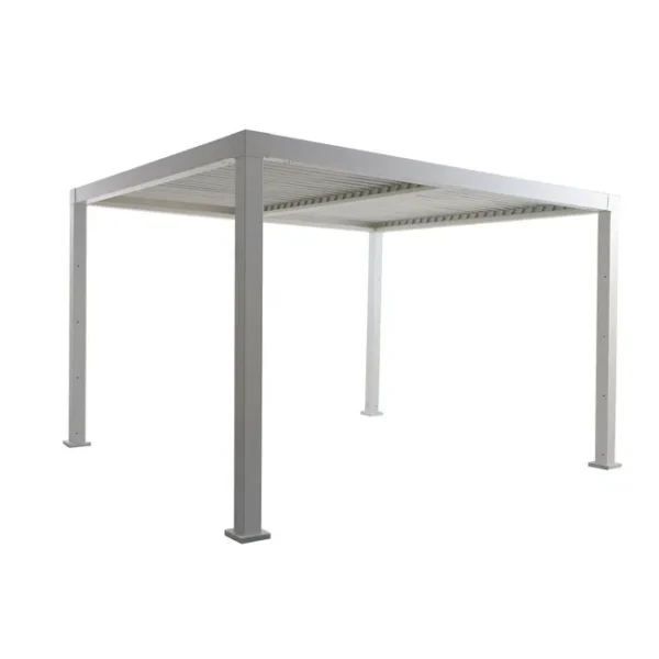 Pergola bioclimatique autoportante Clima – Aluminium blanc – 9,69 m²