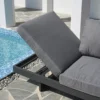 Ensemble canapé Tevara 4 pièces modulable en teck et aluminium, 6 places, Gris