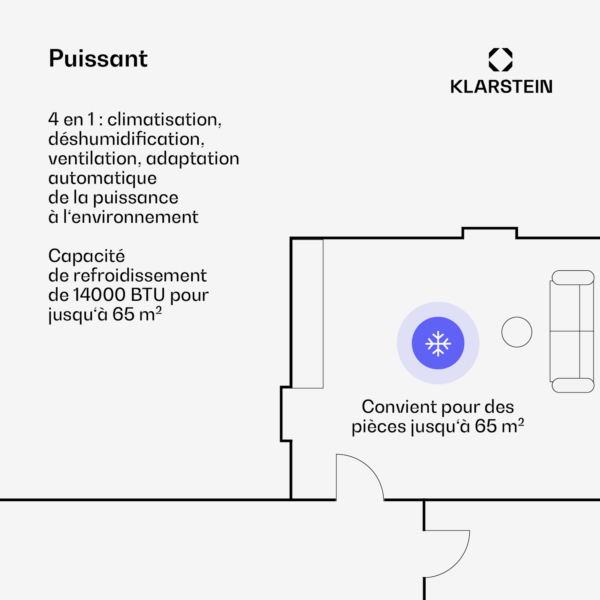 Climatiseur mobile Gris AireLux Smart 14000 BTU