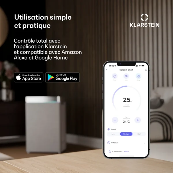 Climatiseur mobile Gris AireLux Smart 14000 BTU