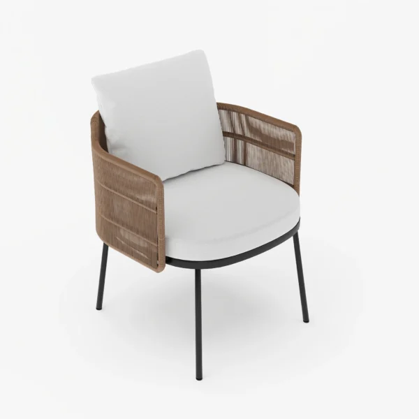Ensemble de repas de jardin rectangulaire Grida 9 pièces avec 8 chaises en teck et résine tressée