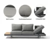 Ensemble canapé Tevara 4 pièces modulable en teck et aluminium, 6 places, Gris