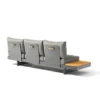 Ensemble canapé Tevara 4 pièces modulable en teck et aluminium, 6 places, Gris