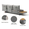 Ensemble canapé Tevara 4 pièces modulable en teck et aluminium, 6 places, Gris