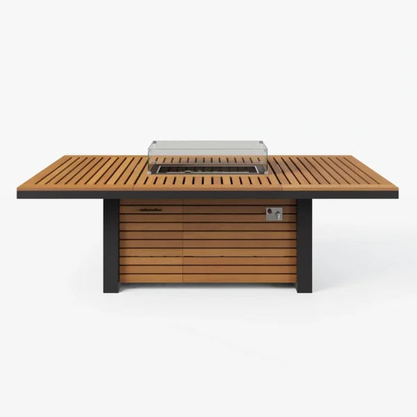 uploads_85998297d4dc437fb750758e77cac7dc_ Table à manger d'extérieur Tevara de 240 cm (94,5") avec foyer au propane, réservoir dissimulé et pare-brise
